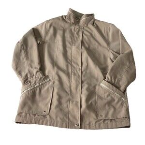 Braetan Women’s 1X Lightweight Jacket Tan Windbreaker Coat Snap Zip Pockets